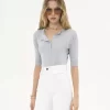 Camicia Henley a maniche corte in maglia di lino e seta Camicia Henley a maniche corte in maglia di lino e seta