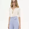 Camicia Henley a maniche corte in maglia di lino e seta Camicia Henley a maniche corte in maglia di lino e seta