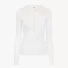 Camicia Henley con colletto in maglia di lana superfine e pizzo Camicia Henley con colletto in maglia di lana superfine e pizzo