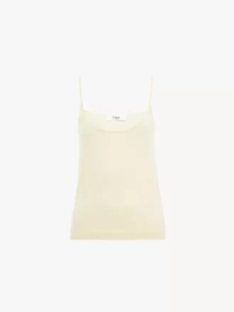 Canotta con spalline sottili in maglia di lana superfine