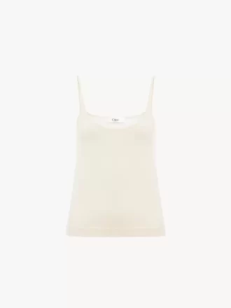 Canotta con spalline sottili in maglia di lana superfine