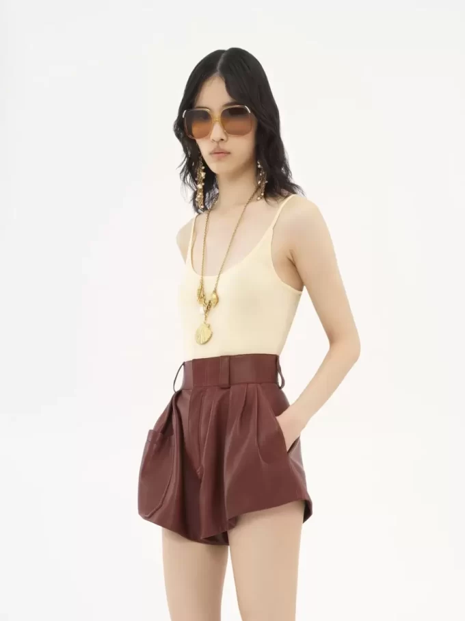 Canotta con spalline sottili in maglia di lana superfine Canotta con spalline sottili in maglia di lana superfine