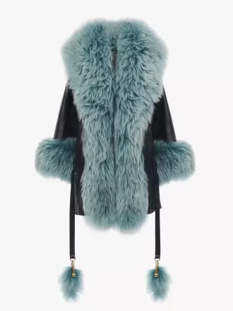 Cappotto corto in pelle