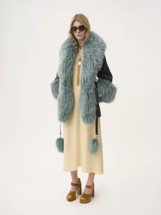 Cappotto corto in pelle