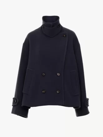 Cappotto corto oversize in lana