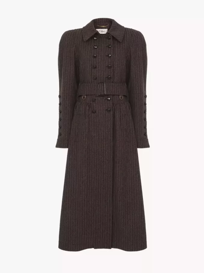 Cappotto da equitazione doppiopetto in lana pied de poule Cappotto da equitazione doppiopetto in lana pied de poule