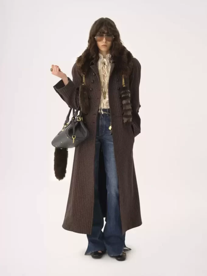 Cappotto da equitazione doppiopetto in lana pied de poule Cappotto da equitazione doppiopetto in lana pied de poule