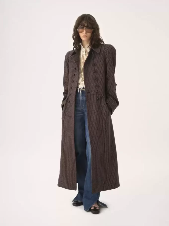 Cappotto da equitazione doppiopetto in lana pied de poule Cappotto da equitazione doppiopetto in lana pied de poule