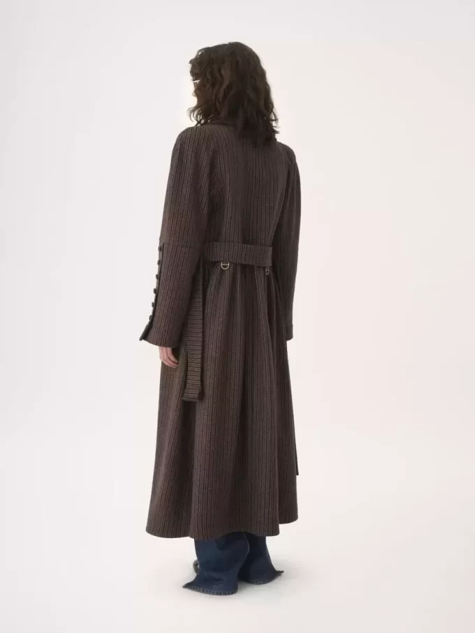Cappotto da equitazione doppiopetto in lana pied de poule Cappotto da equitazione doppiopetto in lana pied de poule