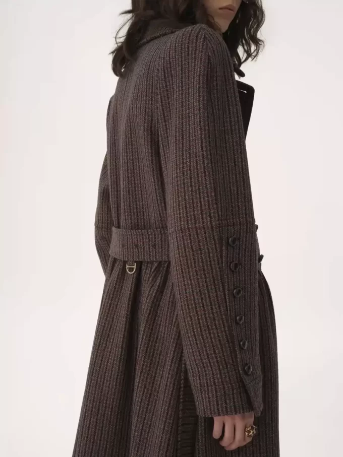 Cappotto da equitazione doppiopetto in lana pied de poule Cappotto da equitazione doppiopetto in lana pied de poule