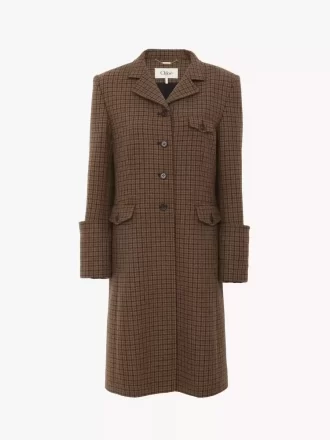Cappotto da equitazione in lana pied de poule Cappotto da equitazione in lana pied de poule