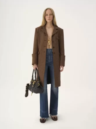 Cappotto da equitazione in lana pied de poule Cappotto da equitazione in lana pied de poule