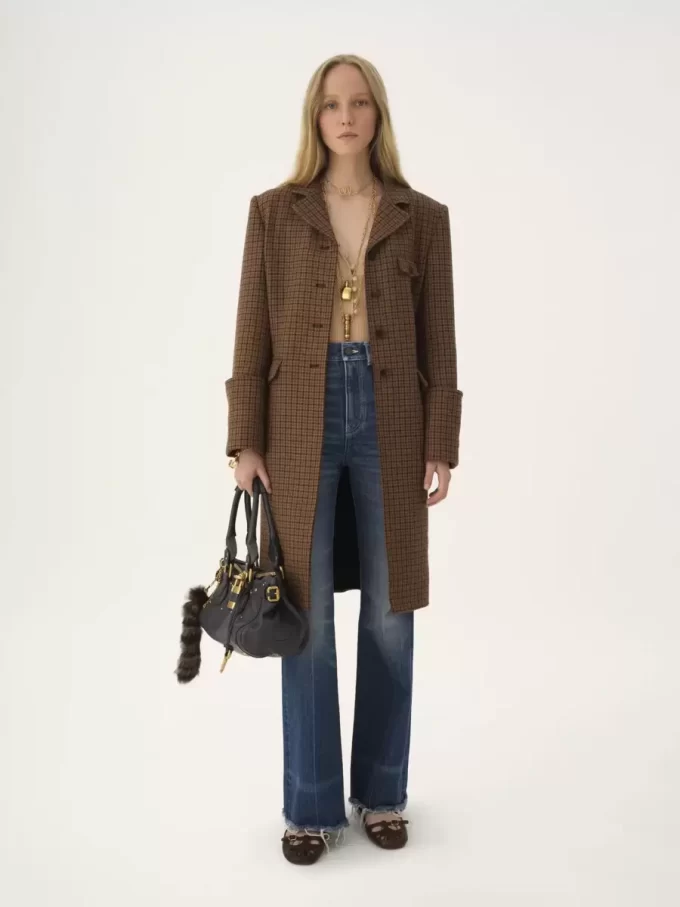 Cappotto da equitazione in lana pied de poule Cappotto da equitazione in lana pied de poule