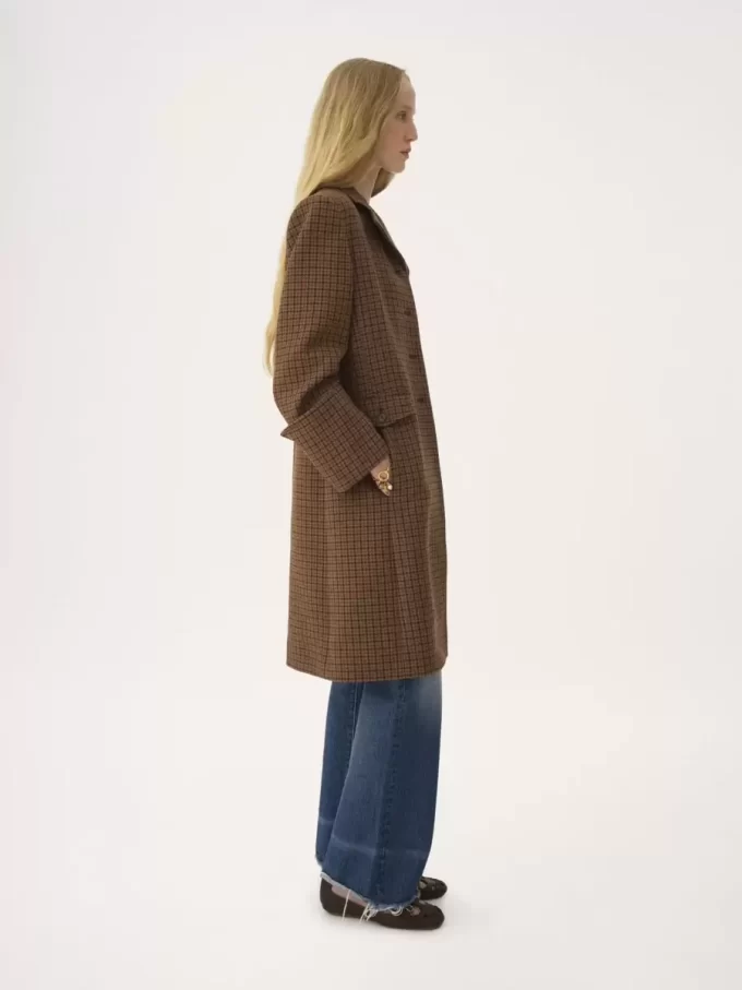 Cappotto da equitazione in lana pied de poule Cappotto da equitazione in lana pied de poule