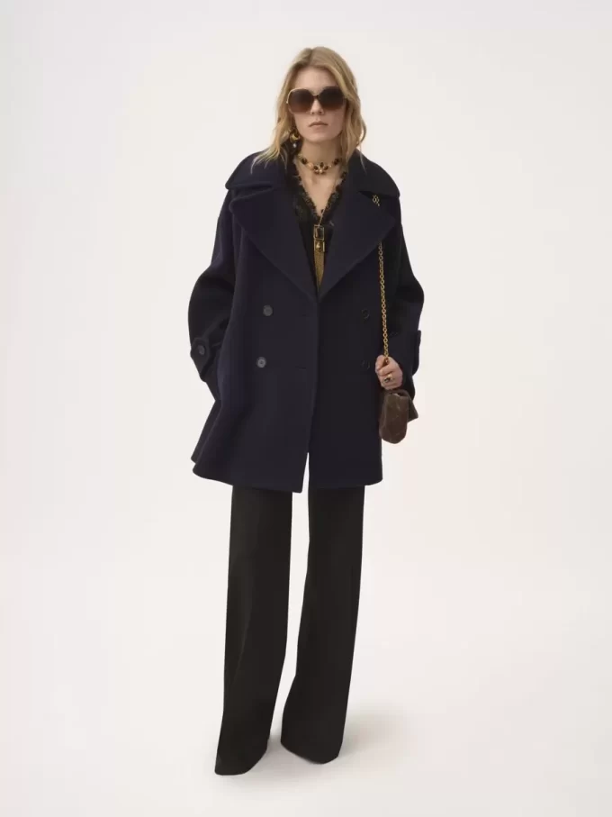 Cappotto doppiopetto oversize in lana Cappotto doppiopetto oversize in lana