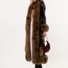 Cappotto lungo a colonna in pelle Cappotto lungo a colonna in pelle
