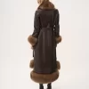 Cappotto lungo a colonna in pelle Cappotto lungo a colonna in pelle