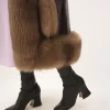 Cappotto lungo a colonna in pelle Cappotto lungo a colonna in pelle