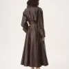 Cappotto lungo da equitazione doppiopetto in lino spalmato Cappotto lungo da equitazione doppiopetto in lino spalmato