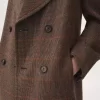 Cappotto lungo doppiopetto in lana a quadri Cappotto lungo doppiopetto in lana a quadri