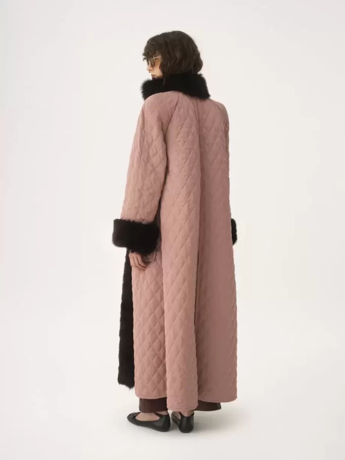 Cappotto lungo ibrido in raso tecnico Cappotto lungo ibrido in raso tecnico