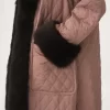 Cappotto lungo ibrido in raso tecnico Cappotto lungo ibrido in raso tecnico