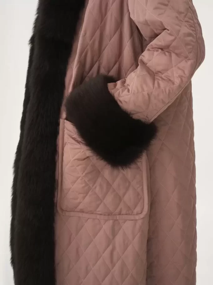 Cappotto lungo ibrido in raso tecnico Cappotto lungo ibrido in raso tecnico