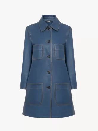Cappotto monopetto in pelle Cappotto monopetto in pelle