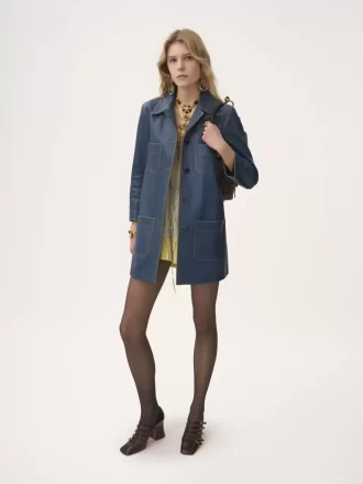 Cappotto monopetto in pelle Cappotto monopetto in pelle