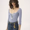 Cardigan aderente con scollo a barchetta in cotone Cardigan aderente con scollo a barchetta in cotone