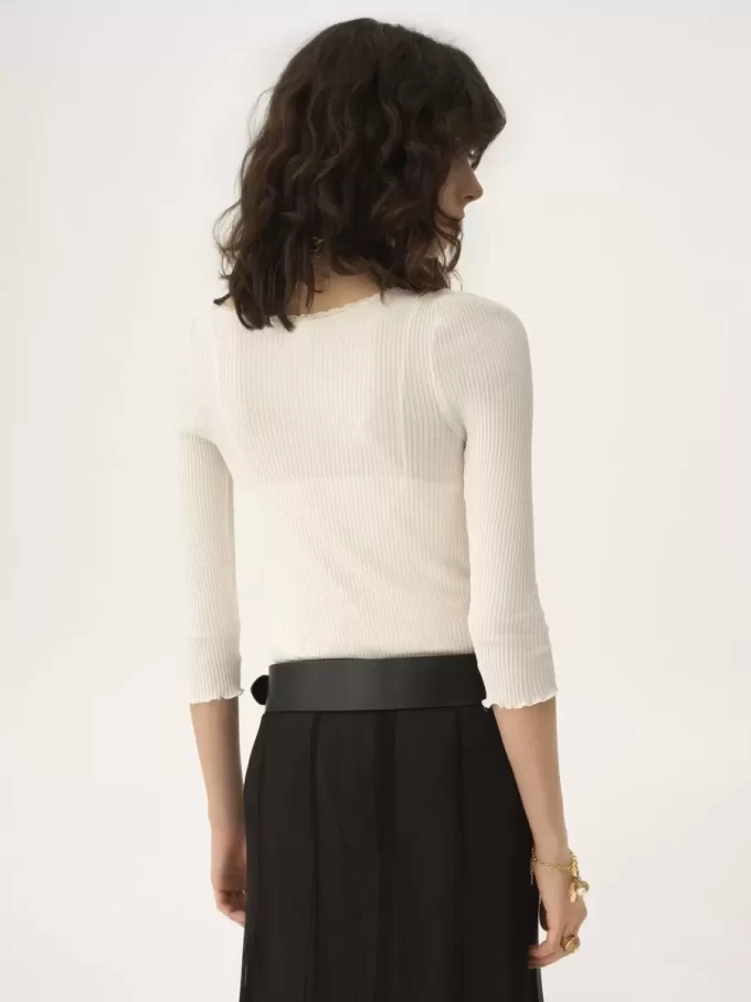 Cardigan aderente con scollo a barchetta in cotone Cardigan aderente con scollo a barchetta in cotone