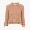 Cardigan aderente con volant in maglia all’uncinetto Cardigan aderente con volant in maglia all’uncinetto