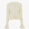 Cardigan con logo arricciato in maglia di seta, alpaca e cotone Cardigan con logo arricciato in maglia di seta, alpaca e cotone