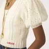 Cardigan con maniche a sbuffo in maglia di lana e cashmere Cardigan con maniche a sbuffo in maglia di lana e cashmere