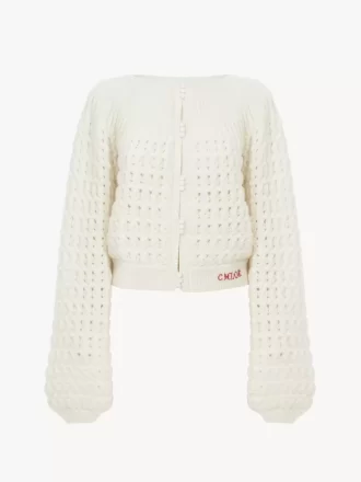 Cardigan girocollo in maglia di lana e cashmere Cardigan girocollo in maglia di lana e cashmere