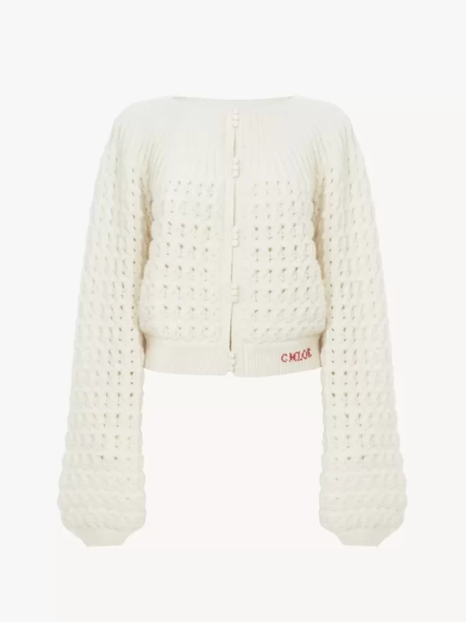 Cardigan girocollo in maglia di lana e cashmere Cardigan girocollo in maglia di lana e cashmere