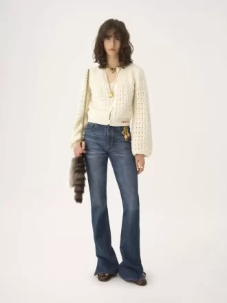 Cardigan girocollo in maglia di lana e cashmere Cardigan girocollo in maglia di lana e cashmere