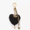 Ciondolo per borsa Chloé Symbols Heart Shearling in ottone