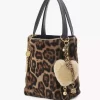 Ciondolo per borsa Chloé Symbols Heart Shearling in ottone