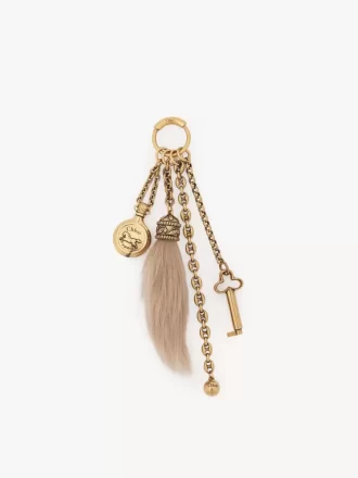 Ciondolo per borsa Chloé Symbols in ottone e montone