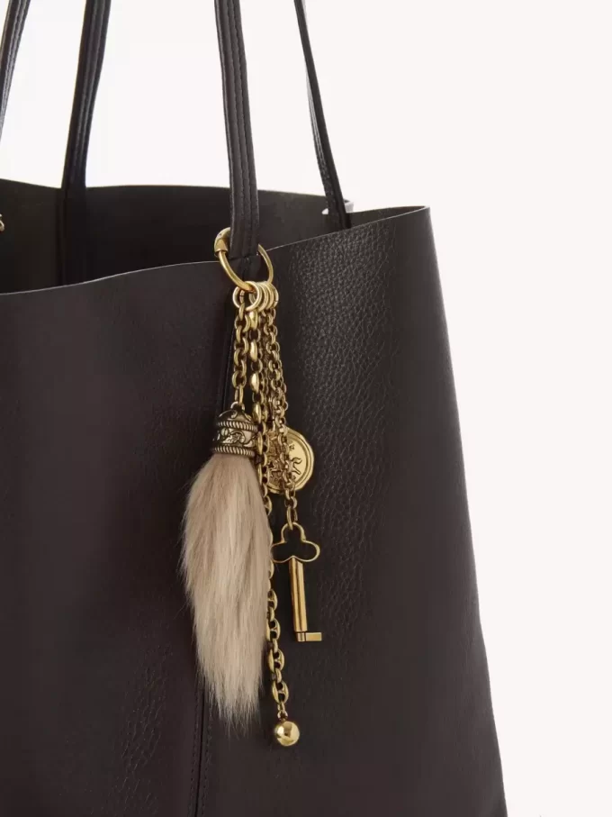 Ciondolo per borsa Chloé Symbols in ottone e montone