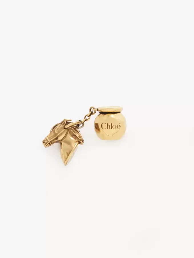 Ciondolo per bracciale a forma di dado a forma di cavallo in ottone