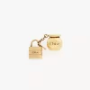 Ciondolo per bracciale a forma di dado con lucchetto a sfera in ottone