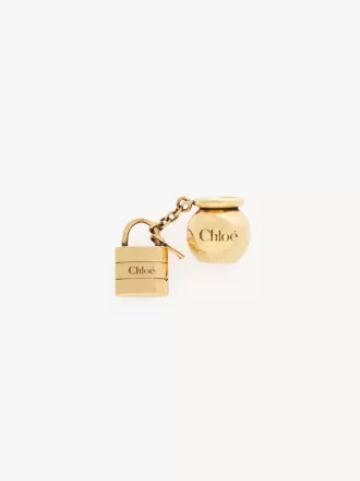 Ciondolo per bracciale a forma di dado con lucchetto a sfera in ottone