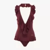 Costume intero con scollo a V arricciato Costume intero con scollo a V arricciato