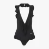 Costume intero con scollo a V arricciato Costume intero con scollo a V arricciato