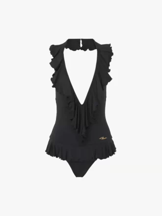 Costume intero con scollo a V arricciato Costume intero con scollo a V arricciato
