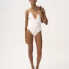 Costume intero con scollo a V arricciato Costume intero con scollo a V arricciato