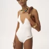 Costume intero con scollo a V arricciato Costume intero con scollo a V arricciato