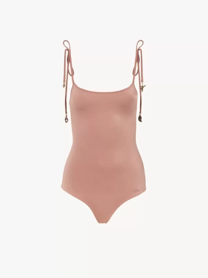 Costume intero con spalline annodate Costume intero con spalline annodate